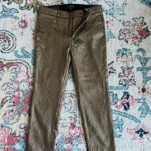 Jacquard crop pants. Gold and brown. Never worn. 8p.